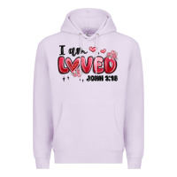 Lilac i am loved john 3 16 Premium Hoodie - MaliasSmallBusiness
