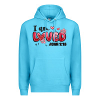 Ocean Blue i am loved john 3 16 Premium Hoodie - MaliasSmallBusiness