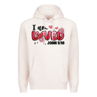 Pale Pink i am loved john 3 16 Premium Hoodie - MaliasSmallBusiness