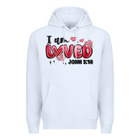 White i am loved john 3 16 Premium Hoodie - MaliasSmallBusiness