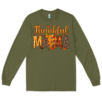 Army Green thankful mama Long Sleeve Tee - texasbilliewilder