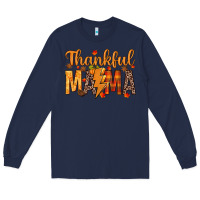 Navy thankful mama Long Sleeve Tee - texasbilliewilder