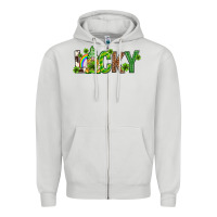 Dove Grey Love horseshoe St. Patrick's Day Zipper Hoodie - Neo Western