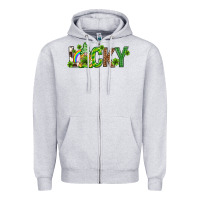 Heather Grey Love horseshoe St. Patrick's Day Zipper Hoodie - Neo Western