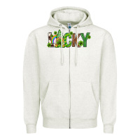 Oatmeal Heather Love horseshoe St. Patrick's Day Zipper Hoodie - Neo Western