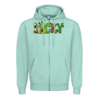 Seafoam Love horseshoe St. Patrick's Day Zipper Hoodie - Neo Western