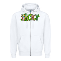 White Love horseshoe St. Patrick's Day Zipper Hoodie - Neo Western