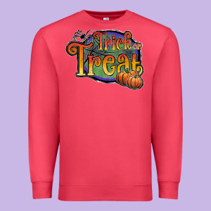 Trick Or Treat Black Premium Sweatshirt Designed By Jahusdesignshop
