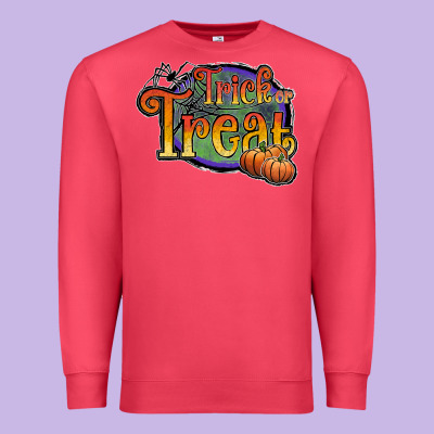 Trick Or Treat Black Premium Sweatshirt Designed By Jahusdesignshop