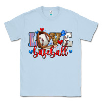 Dusty Blue love baseball Classic Tee - Zillion Design Studio