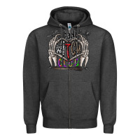 Charcoal Heather bad witch club Zipper Hoodie - CowhideDigitalArt