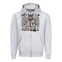 Heather Grey bad witch club Zipper Hoodie - CowhideDigitalArt