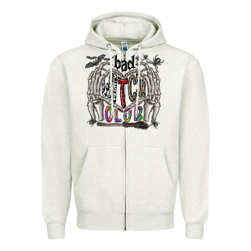 Bad Witch Club Zipper Hoodie by CowhideDigitalArt | Teevron