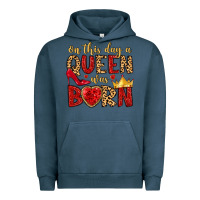 Pigment Midnight Navy on this day a queen was born Urban Hoodie - MaliasSmallBusiness
