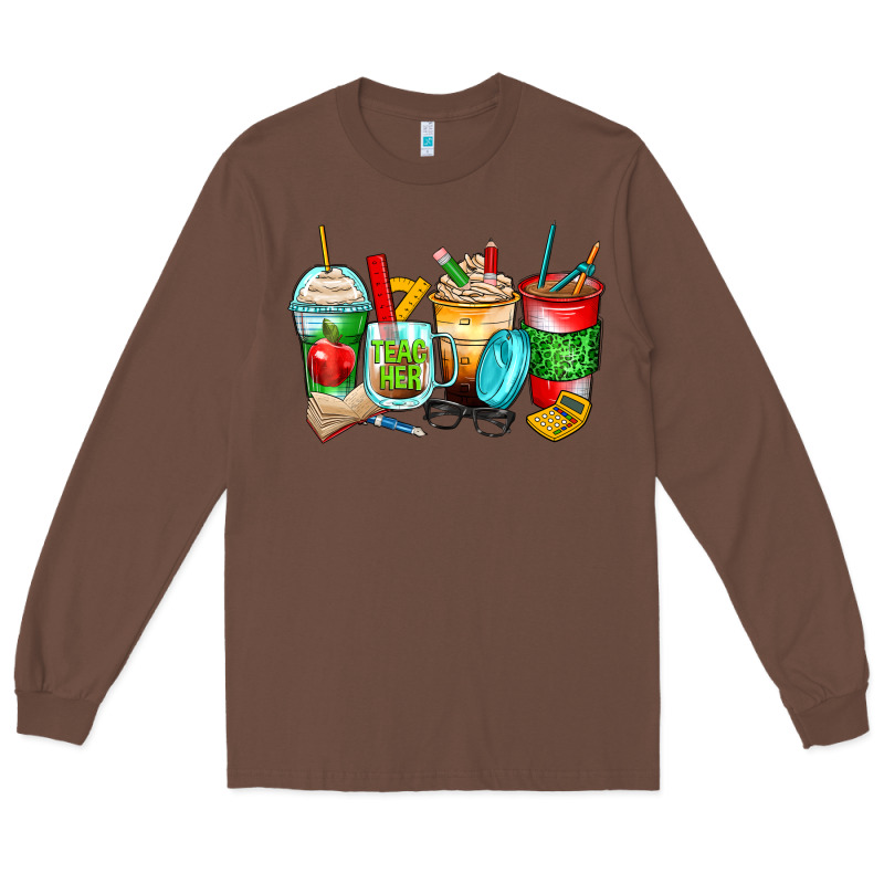 Teacher Coffee Cups Long Sleeve Tee by Zillion Design Studio | Teevron