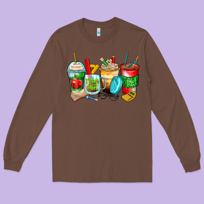 Teacher Coffee Cups Long Sleeve Tee Designed By Zillion Design Studio