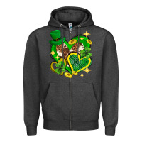 Charcoal Heather St. Patrick's Day lucky heart Zipper Hoodie - Neo Western