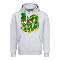 Heather Grey St. Patrick's Day lucky heart Zipper Hoodie - Neo Western