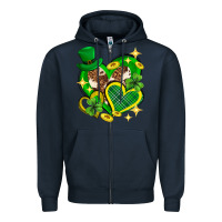 Navy St. Patrick's Day lucky heart Zipper Hoodie - Neo Western
