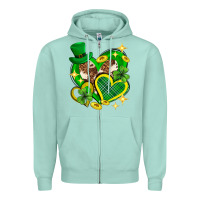 Seafoam St. Patrick's Day lucky heart Zipper Hoodie - Neo Western