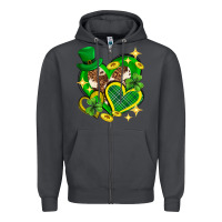 Smoke St. Patrick's Day lucky heart Zipper Hoodie - Neo Western