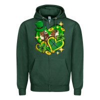 Sports Green St. Patrick's Day lucky heart Zipper Hoodie - Neo Western