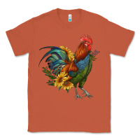 Copper rooster with sunflowers Classic Tee - RanaPortraitStore