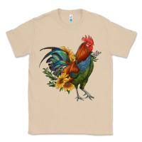 Mushroom rooster with sunflowers Classic Tee - RanaPortraitStore