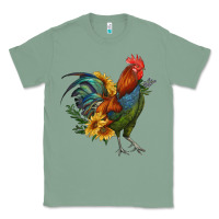 Sage rooster with sunflowers Classic Tee - RanaPortraitStore