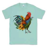 Seafoam rooster with sunflowers Classic Tee - RanaPortraitStore