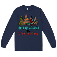 Navy rocking around the christmas tree, Rocking, Around The, Christmas Tree Long Sleeve Tee - RanaPortraitStore