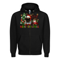 Black merry christmas buffalo afro gnomies Zipper Hoodie - FaDigitalArtStudio