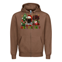 Chestnut merry christmas buffalo afro gnomies Zipper Hoodie - FaDigitalArtStudio
