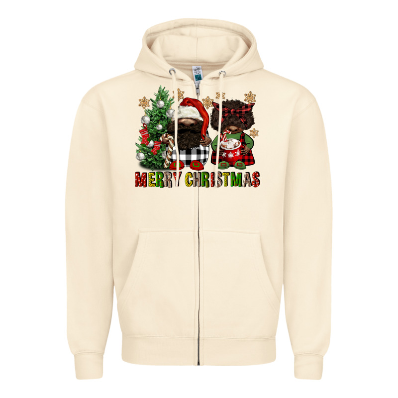 Merry Christmas Buffalo Afro Gnomies Zipper Hoodie by FaDigitalArtStudio | Teevron