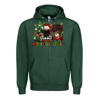 Sports Green merry christmas buffalo afro gnomies Zipper Hoodie - FaDigitalArtStudio
