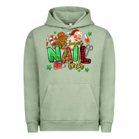 Pigment Oil Green santas favorite nail tech Urban Hoodie - MaliasSmallBusiness