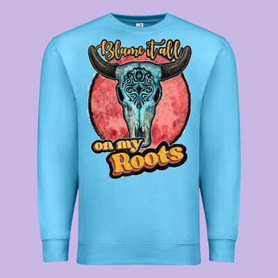 Blame It All On My Roots Black Premium Sweatshirt Designed By Jahusdesignshop