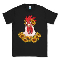 Black rooster head with sunflowers Classic Tee - RanaPortraitStore