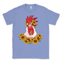 Colony Blue rooster head with sunflowers Classic Tee - RanaPortraitStore