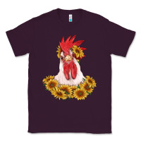 Plum rooster head with sunflowers Classic Tee - RanaPortraitStore