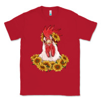 Red rooster head with sunflowers Classic Tee - RanaPortraitStore