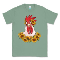 Sage rooster head with sunflowers Classic Tee - RanaPortraitStore