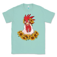 Seafoam rooster head with sunflowers Classic Tee - RanaPortraitStore