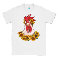 White rooster head with sunflowers Classic Tee - RanaPortraitStore