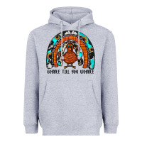 Heather Grey gobble till you wobble rainbow Heavyweight Hoodie - JahusDesignShop