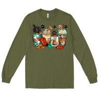 Army Green dog coffee cups Long Sleeve Tee - Zillion Design Studio