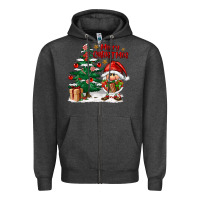 Charcoal Heather merry christmas gnomes Zipper Hoodie - FaDigitalArtStudio