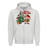Dove Grey merry christmas gnomes Zipper Hoodie - FaDigitalArtStudio