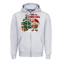 Heather Grey merry christmas gnomes Zipper Hoodie - FaDigitalArtStudio