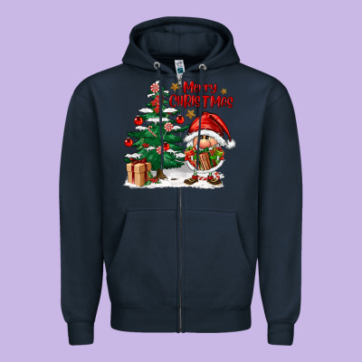 Merry Christmas Gnomes Zipper Hoodie Designed By Fadigitalartstudio